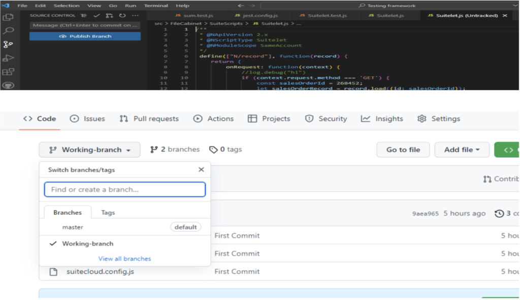 version control in netsuite projects